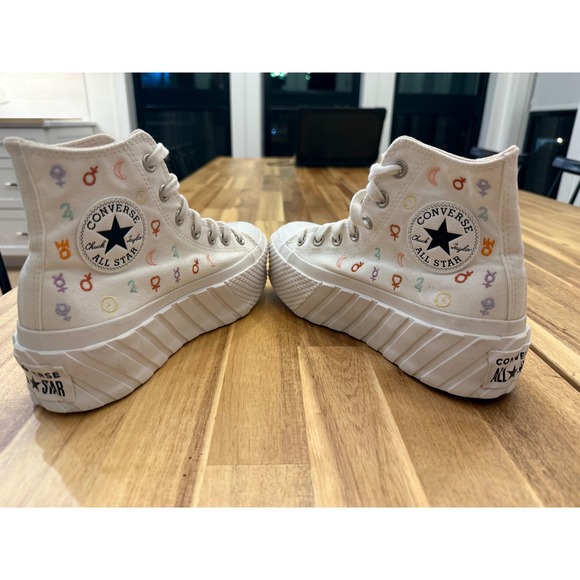 Converse Run Star Hike Platform High Top Sneakers‎ Cream Zodiac Women's - Picture 3 of 7